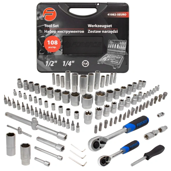Набор инструментов 108пр.1/4''&1/2''(6гр.)(4-32мм)