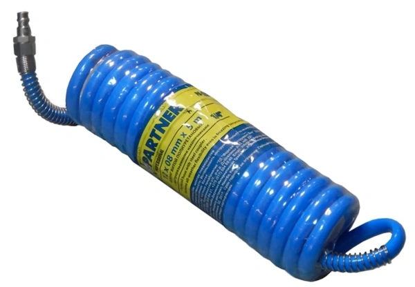 Шланг витой полиуретановый 8мм х 12мм х 5м с быстроразъемами (латунь, максимальное давление - 15bar, рабочая температура от -20 до +60 гр.)