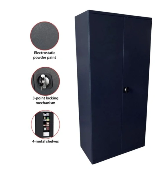 Шкаф металический 2-х секционный 950х1975мм(ширина секции 450мм, 4 полки)