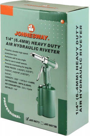 Заклепочник гидропневматический композитный Jonnesway JAT-6673 (2,4 - 6,4 мм)