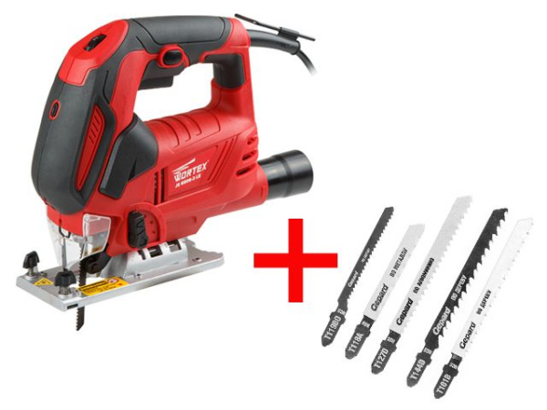 Лобзик электрический WORTEX JS 6506-2 LE в кор. + АКЦИЯ! (Набор пилок лобз. универсальный 5шт. GEPARD (GP0600-5) в ПОДАРОК!)