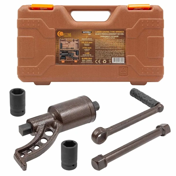 Гайковерт ручной с редуктором 1''(Головки-32мм и 33мм, длина-270мм, передаточное число 1:68, 6200 Н/м)