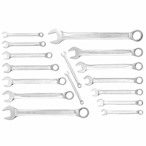 Набор ключей комбинированных 16пр.(6-19,22,24мм) в лотке