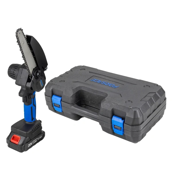 Пила цепная аккумуляторная (2 полотна для пилы/4 цепи,1 аккумулятор Li-ion 20V, 2.0Ah),в кейсе