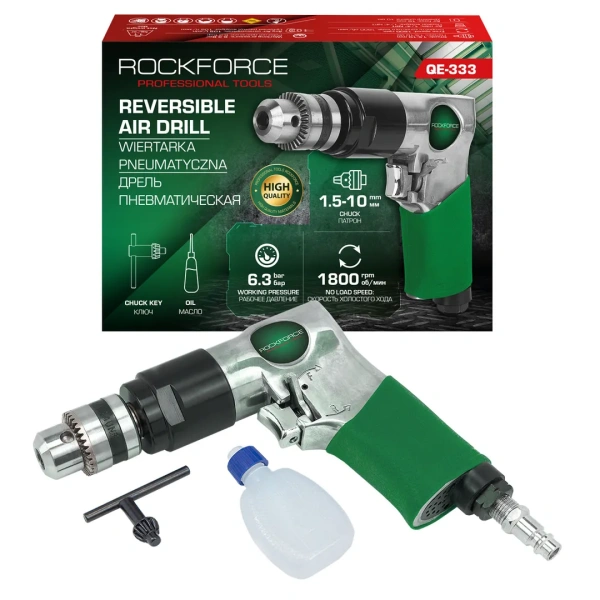 Дрель пневматическая (1800об/мин, патрон - 1.5-10мм,6.3bar)