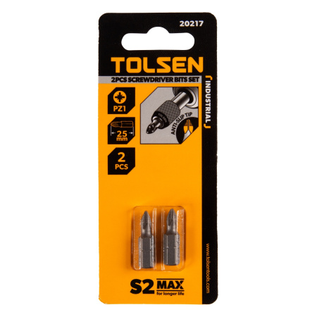 Набор вставок (бит) торцевых 1/4" Pozidriv PZ1 25 мм 2 предмета TOLSEN TT20217