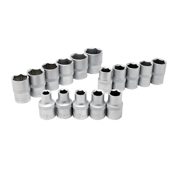 Набор головок с трещоткой в пласт. держателе 18пр. 1/2'' (8-24мм, 6-гран.)