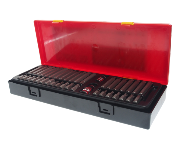 Набор бит SPLINE, TORX, HEX JTC K1402 (1/2", 3/8", 40 предметов в кейсе)