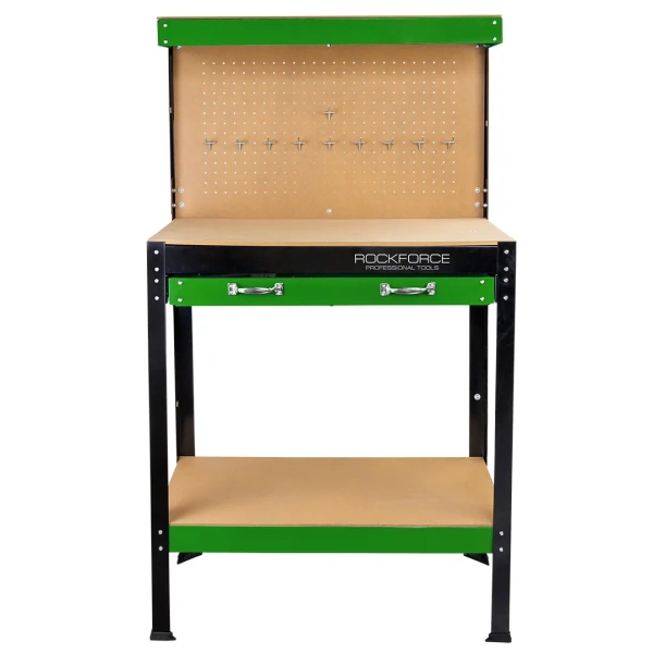 Верстак слесарный металлический 800х400х1400мм (рабоч.пов-ть 800х400мм, max нагрузка на стол 120кг, max нагрузка на основание 80кг)