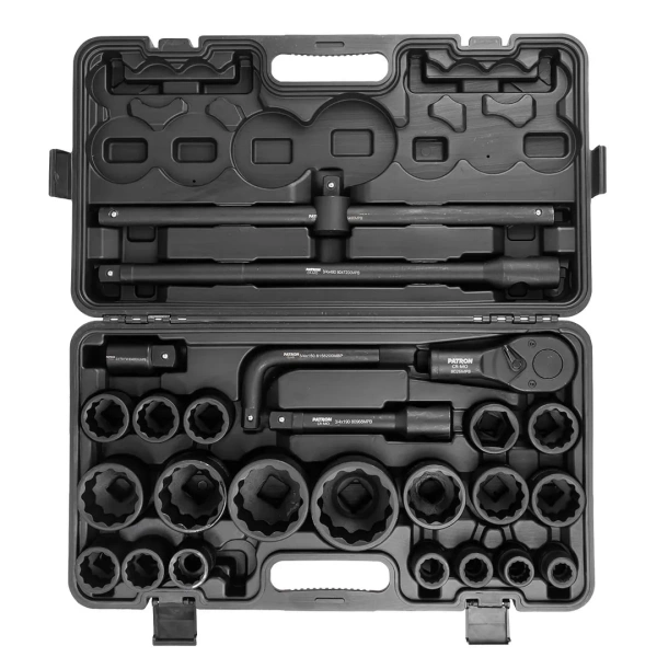 Набор инструментов ударных 26пр, 3/4''1''(12гр.) (17,19,22,24,27,30,32,33,34,35,36,36-6гр,38,41,46,50мм,1'':55,60,65мм)