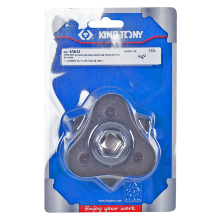 Съемник масляных фильтров 1/2", 63-102 мм, трехзахватный KING TONY 9AE42
