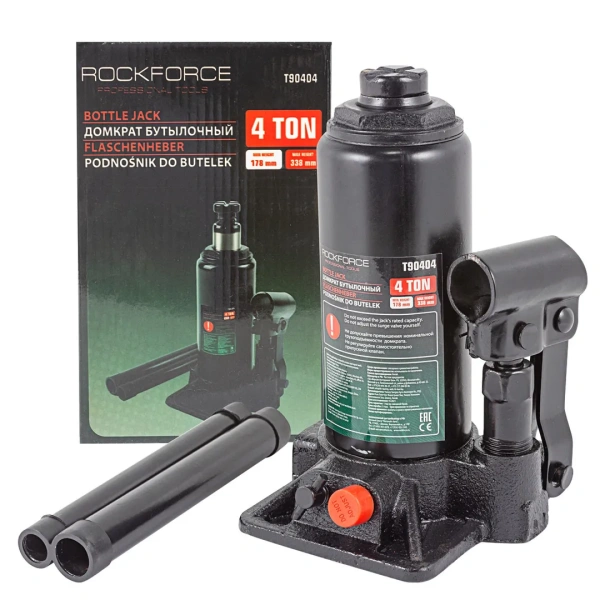 Домкрат бутылочный 4т с клапаном (h min 178мм,h max 338мм)