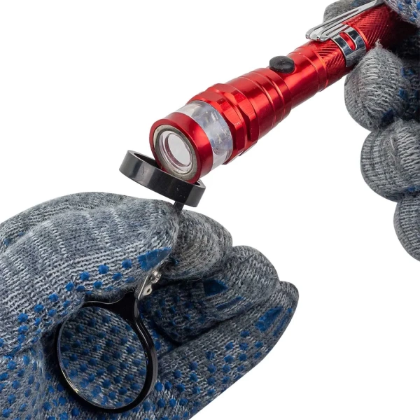 Фонарь телескопический магнитный в комплекте с зеркалом смотровым, 2пр.(3LED, 2.27кг, диам.35мм, L:186-590мм), в блистере