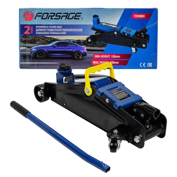 Домкрат подкатной гидравлический 2т (h min 135мм, h max 390мм)