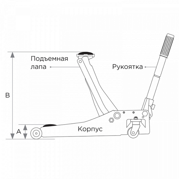 Домкрат подкатной 3 т, низкопрофильный KING TONY 9TYT133-03A-B