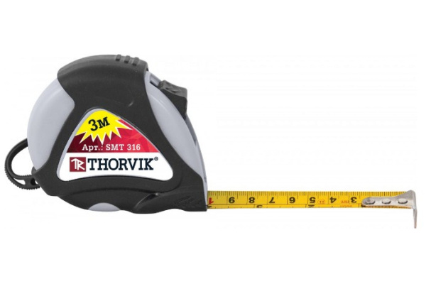 Рулетка в обрезиненном корпусе SMT316, 3 м