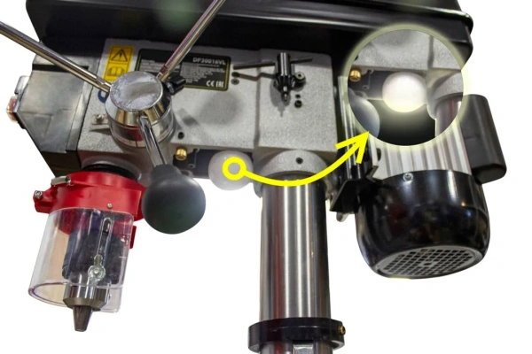 Станок сверлильный настольный(220В,50Гц,550Вт,450-2580об/мин,Øсверла 3-16мм,ход 80мм,стол 0-45°,240х240мм,Øстойки 65мм,общ.высота 950мм)
