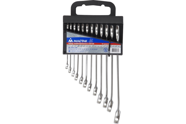 Набор комбинированных ключей, 8-22 мм, 12 предметов МАСТАК 0211-12H