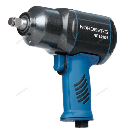 Пневмогайковерт ударный NORDBERG NP14101K, 1/2", 1300Нм, с глубокими головками в кейсе