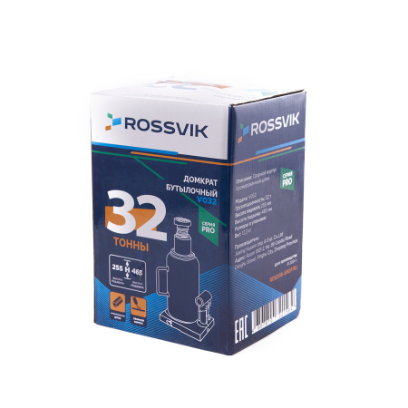Домкрат бутылочный ROSSVIK PRO V032 (г/п 32,0 т)