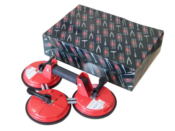 Съемник стекол трехзажимной с присосками (диам. 150мм, алюминий)