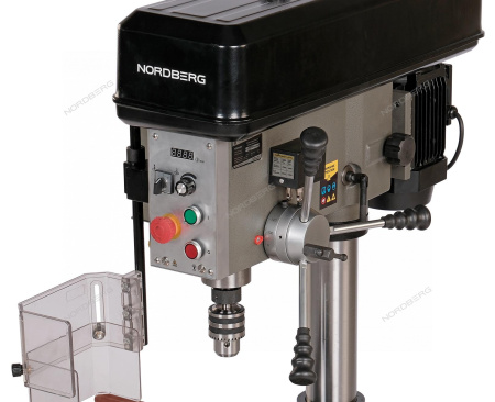 Станок сверлильный профессиональный NORDBERG ND2554PV (1100 Вт, 25 мм, вариатор скорости, нарезание резьбы, тиски)