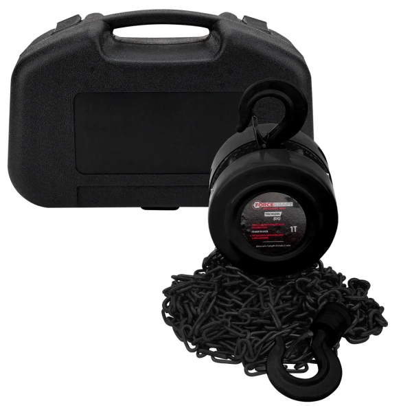 Лебедка механическая подвесная с фиксацией цепи натяжения, 1т (длина цепи - 2.5м) в кейсе