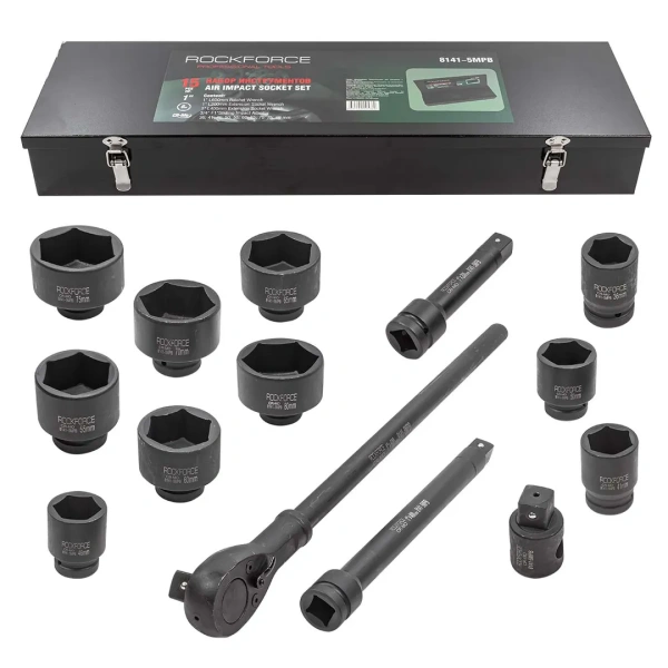 Набор инструментов ударных,15пр. 1''6гр.(36,41,46,50,55,60,65,70,75,80мм),в метал. кейсе