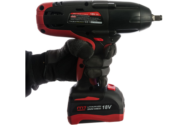 Гайковерт аккумуляторный ударный MIGHTY SEVEN DW-18502, 1/2", 1220 Нм, 18 В