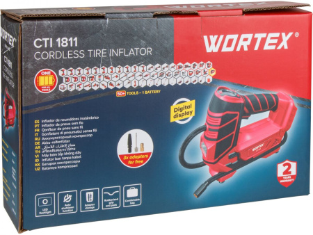 Аккум. компрессор WORTEX CTI 1811 в кор. ALL1 XLT SET 18 В, 11 бар, 12 л/мин, 1х2 А*ч, зу