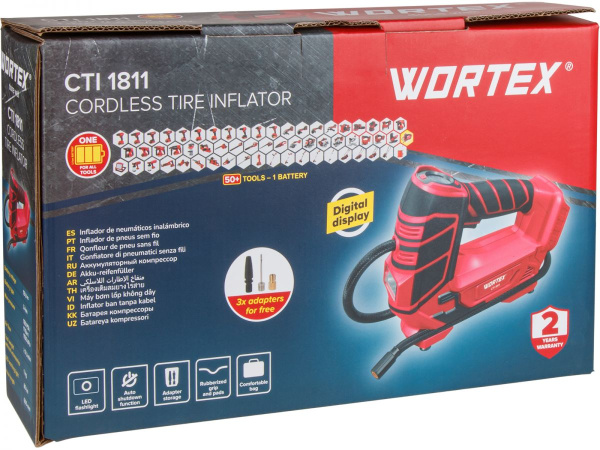 Аккум. компрессор WORTEX CTI 1811 в кор. ALL1 XLT SET 18 В, 11 бар, 12 л/мин, 1х2 А*ч, зу