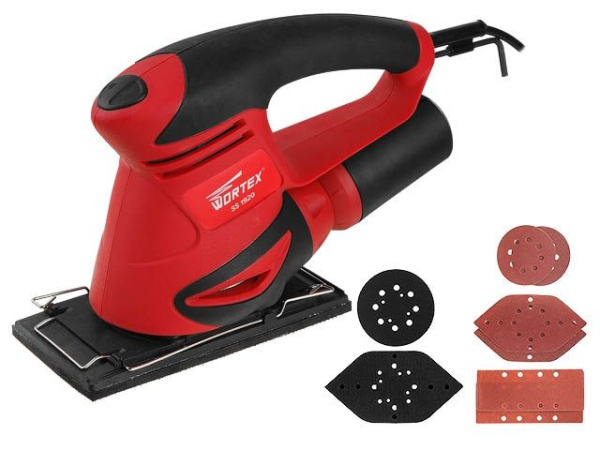 Виброшлифмашина WORTEX SS 1920 в кор. + набор насадок 200 Вт, 90х187 мм, 10000 кол/мин