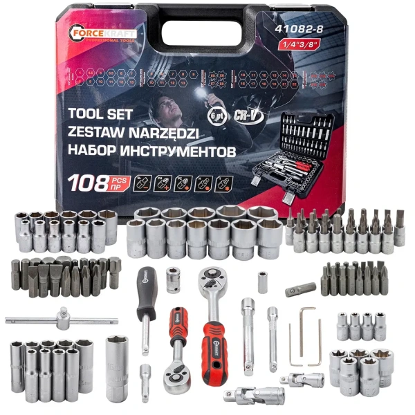 Набор инструментов 108пр. 1/4'', 3/8''(6гр.)