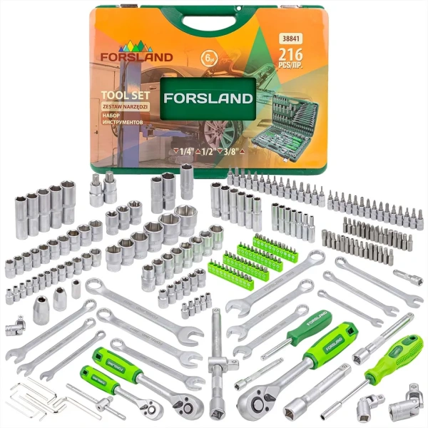 Набор инструментов 216пр. 1/4''3/8''1/2''(6гр.)(4-32мм)