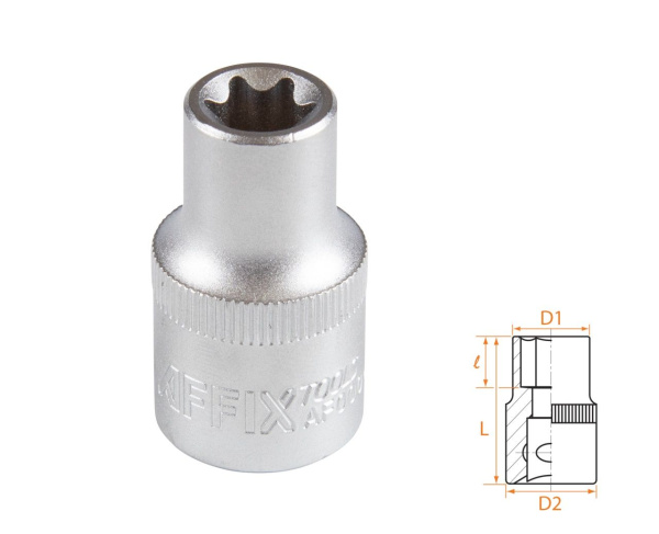 Головка торцевая TORX Е-стандарт 1/2" E12 AFFIX AF00043012