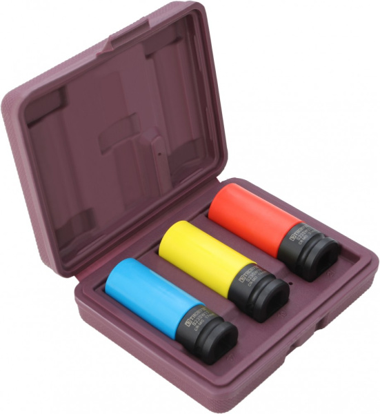 Набор головок торцевых ударных глубоких для легкосплавных колесных дисков Thorvik S23SW3S (1/2"DR, 17,19,21 мм, 3 предмета)