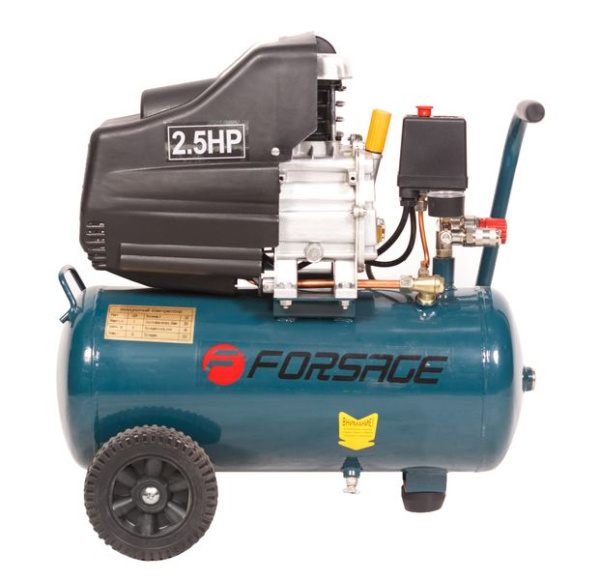 Компрессор 24л поршневой с прямым приводом (1.5кВт, ресивер 24л,8 бар, 180Л/м, 220В)