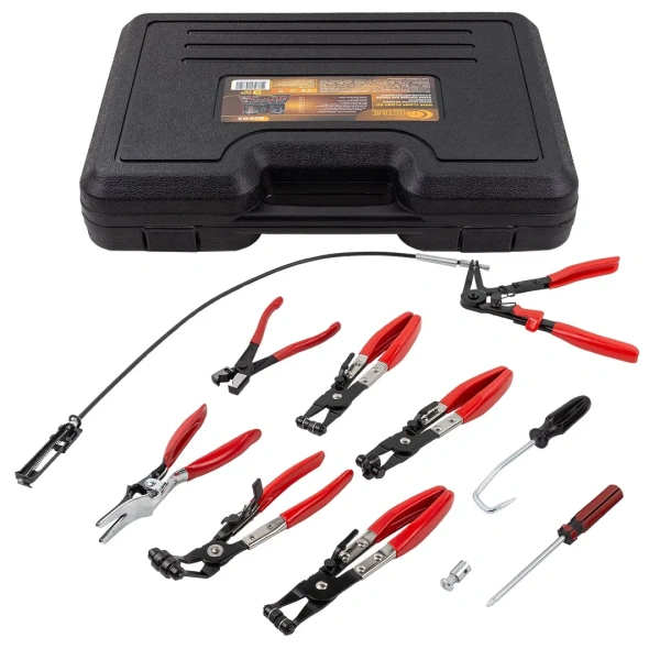 Набор щипцов для снятия и установки хомутов и шлангов 9пр., в кейсе