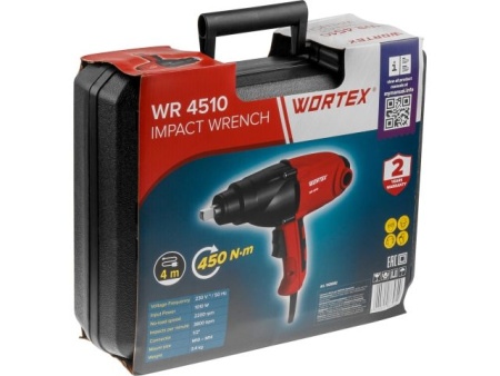 Гайковерт электрический WORTEX WR 4510 в чем. 450 Н*м, 1010 Вт, 3800 уд/мин