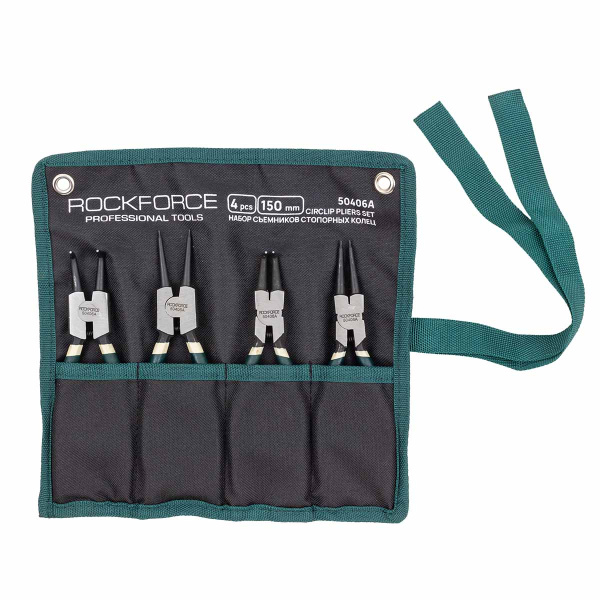 Набор съемников стопорных колец, 4пр(L-150мм), на полотне