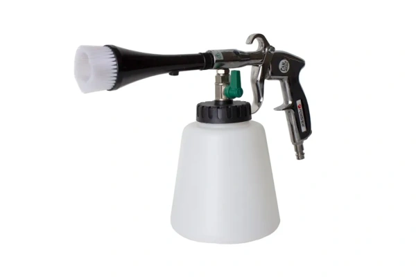 Пистолет пневматический ''Tornado''для химчистки салона а/м со сменной щеткой-насадкой(емкость 1л ,6 bar, расход воздуха 120 л/мин)