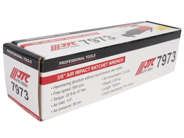 Трещотка пневматическая усиленная ударная JTC 7973 (3/8" 47Нм 90PSI 500об/мин.)