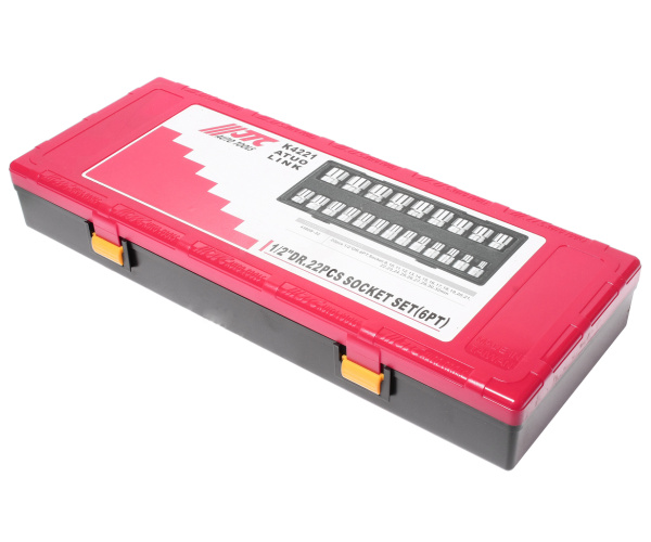 Набор головок торцевых 6-ти гранных JTC K4221 (1/2", 08-32 мм, 22 предмета в кейсе)