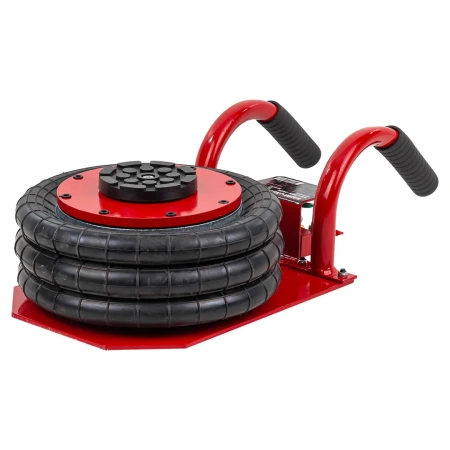 Домкрат подкатной пневматический 3,5т(6-12bar, h min 135мм, h max 420мм, 3 подушки, Ø270мм)