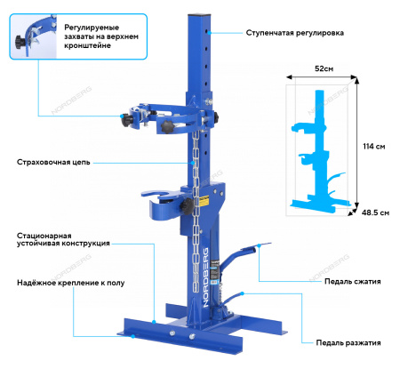 Стяжка пружин гидравлическая NORDBERG N31SC1 (1 т)