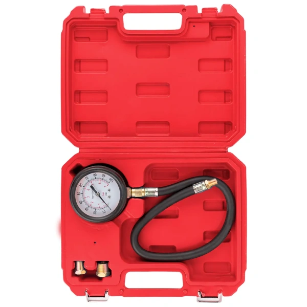Тестер давления масла в наборе с резьбовыми адаптерами 3пр., (0-7bar), в кейсе