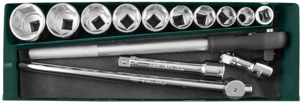 Набор головок торцевых S04H6315SA (S04H6115SA), 3/4"DR, 22-50 мм, 15 предметов