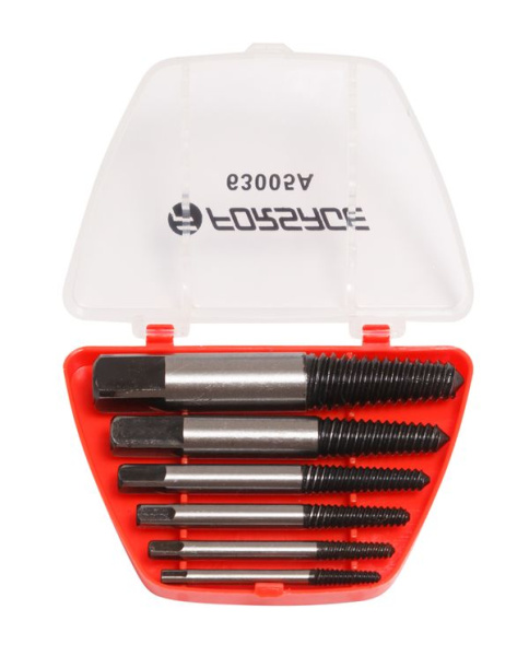 Набор экстракторов резьбы,6пр.(М3-М25, Ø:3-6мм, 6-8мм, 8-11мм, 11-14мм, 14-18мм, 18-22мм, ''мелкий шаг''), в пластиковом футляре