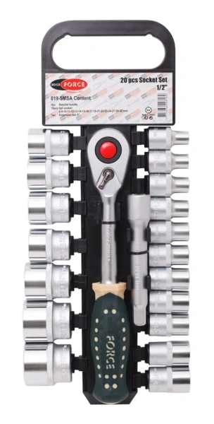 Набор головок с трещоткой в пласт. держателе 19пр. 1/2''(8-32мм, 6-гран.)