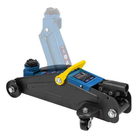 Домкрат подкатной гидравлический с комплектом стоек механических 2т+резиновая накладка(h min 130мм,h max 330мм)